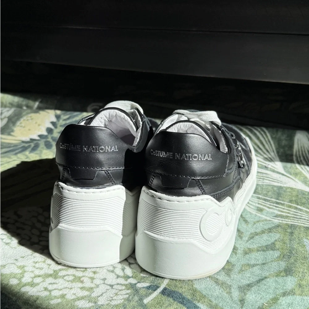 CNC Costume National Black and White Lace-Up Sneakers - Picture 3 of 5